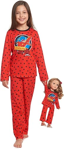 Miniatura 2 de Miraculous Ladybug - Pijama de 4 piezas para niñas pequeñas, camisa y pantalones a juego