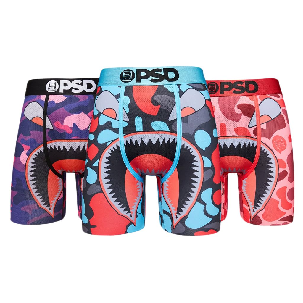 PSDMen's Camo Warfaces 3-Pack Boxer Briefs, Multi, XL