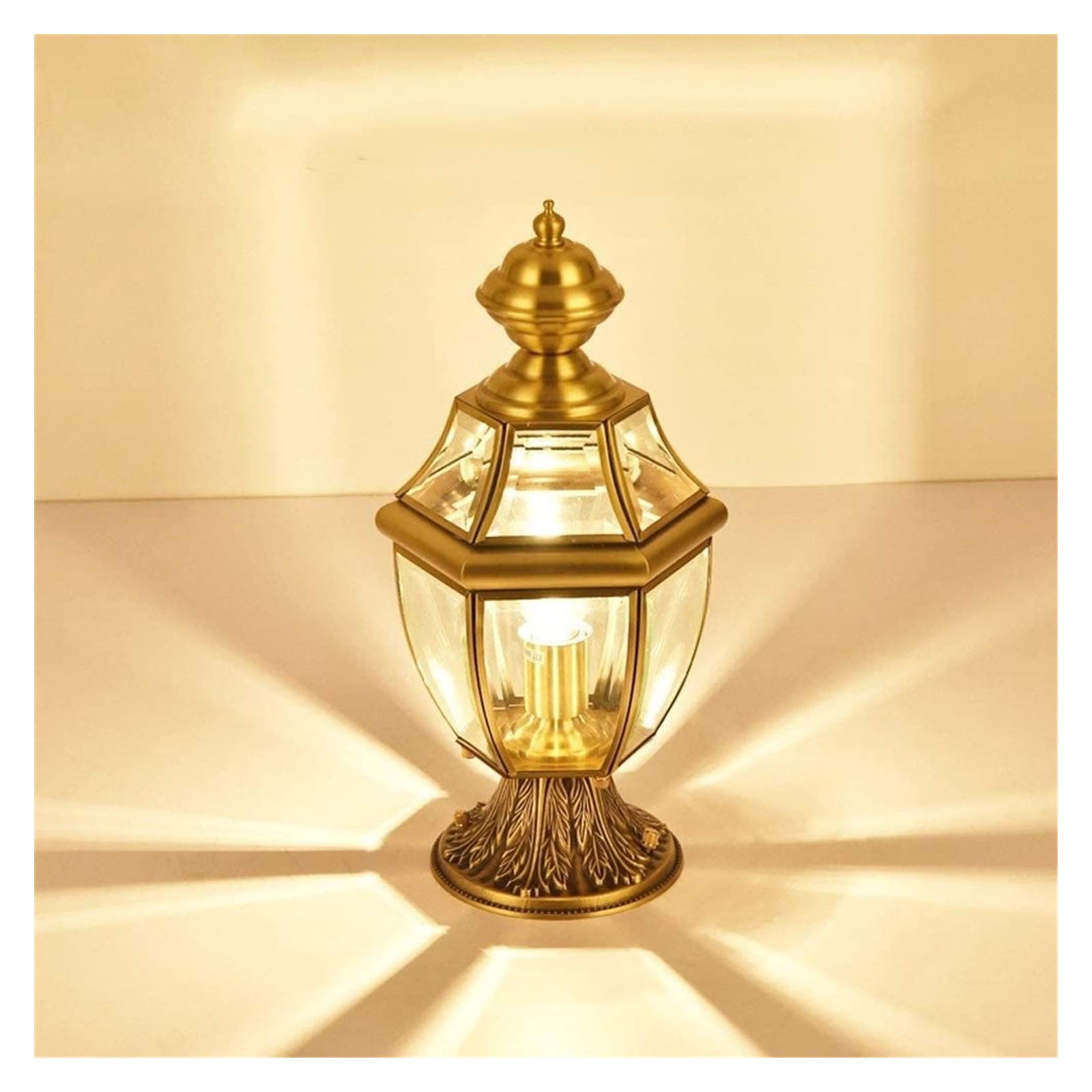 Luci da Cortile Luci da Esterno Luci da Giardino Lampada da Parete per Esterni in Rame Fari a palo Luci per cancelli Impermeabili Pilastri stradali Lampione Stradale Luci a Colonna per laghetto