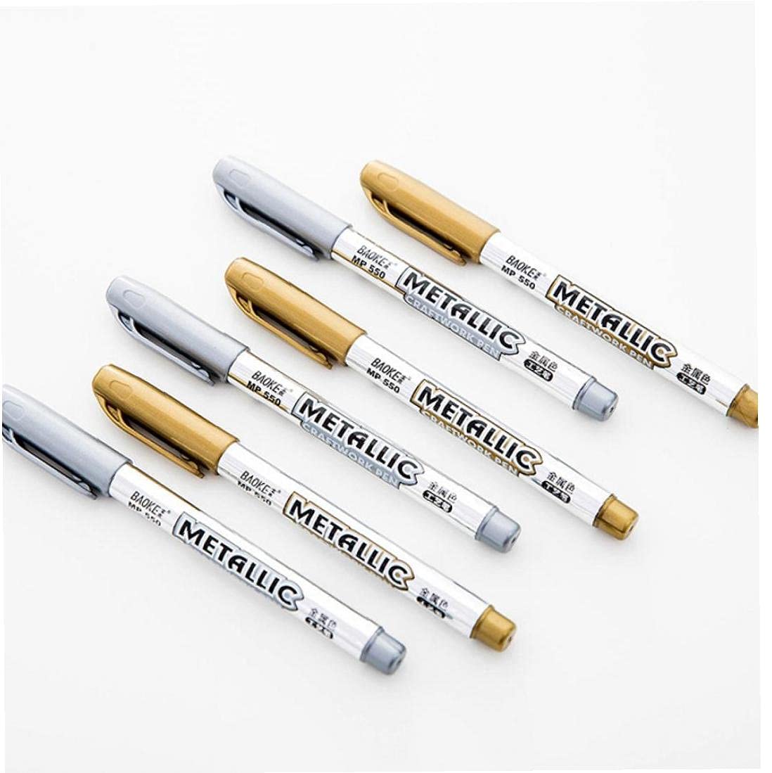 Amazon | 2pcs(ゴールド+シルバー)メタル防水永久ペイントマーカーペン
