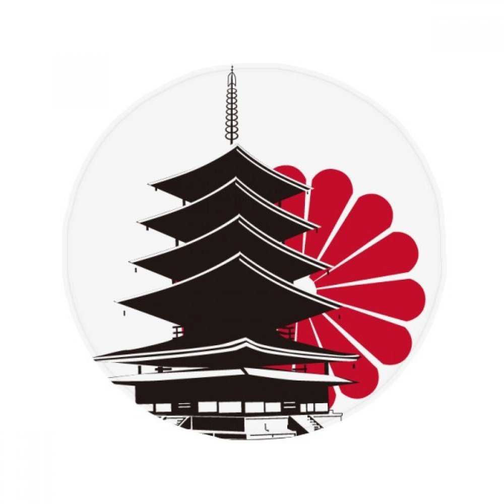 Pet tapis ronde salle de bain style temple japonais zen