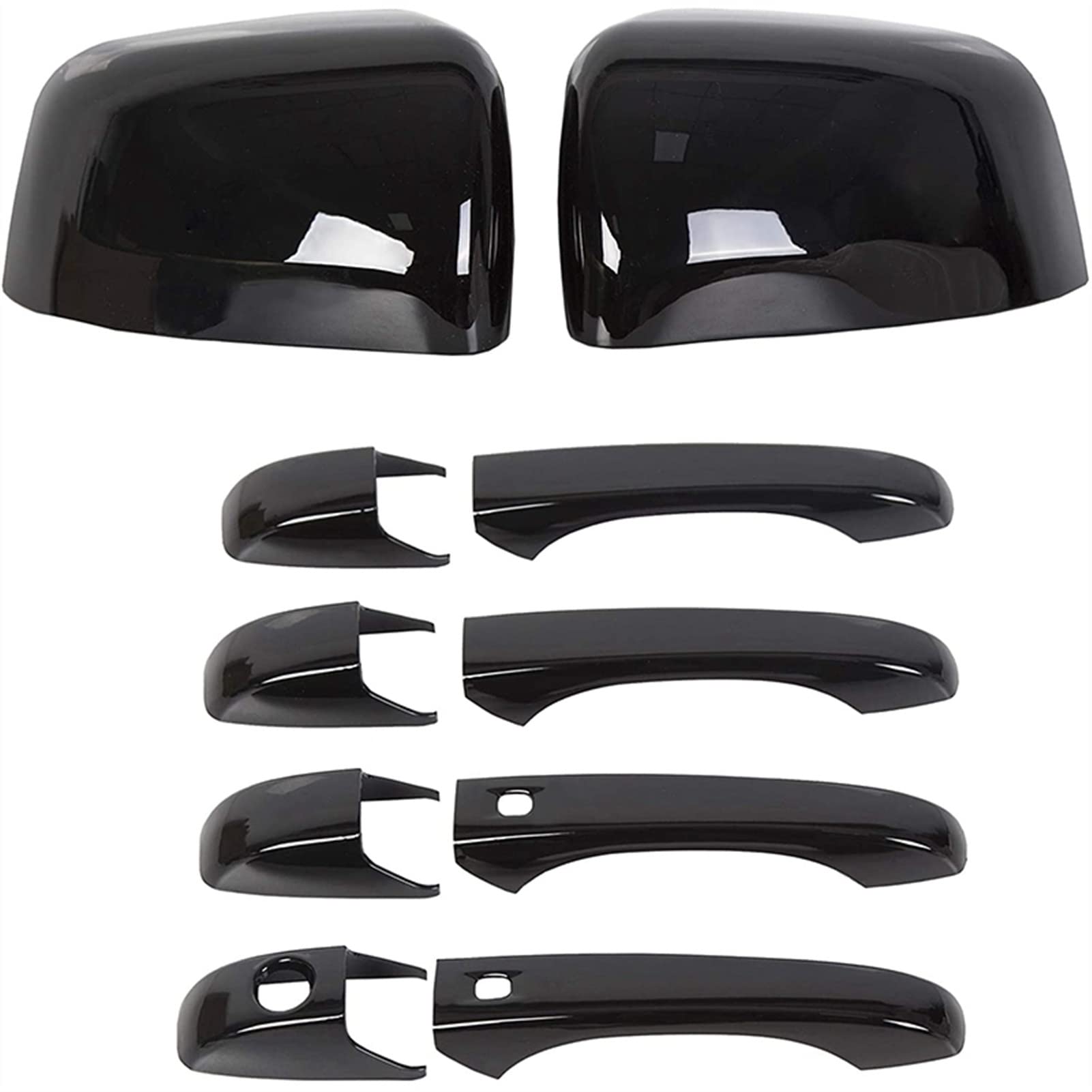 Fahbstr One Color Exterior Door Handle Cover For Dodge Durango Black Mirror Covers + Door Handle