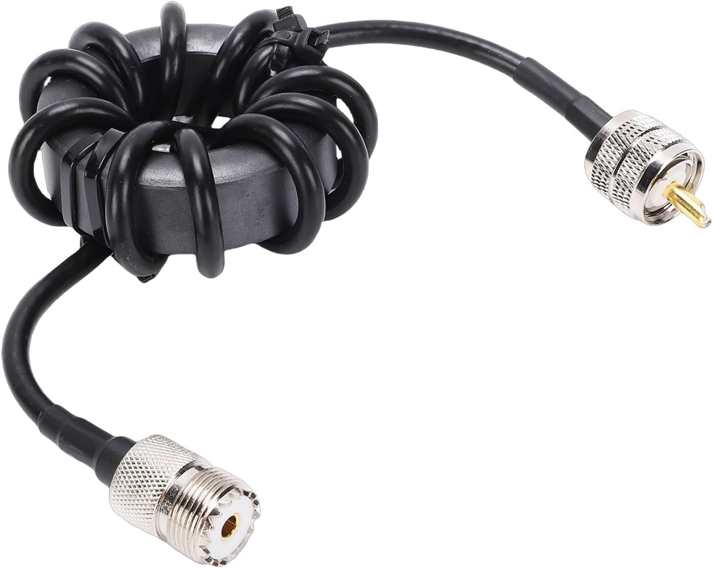 Fafeicy Shortwave Choke Ring 1.8-30MHz 600W 1:1 Current Balun with M Connectors for Ham Radio System Common Mode Noise Suppression