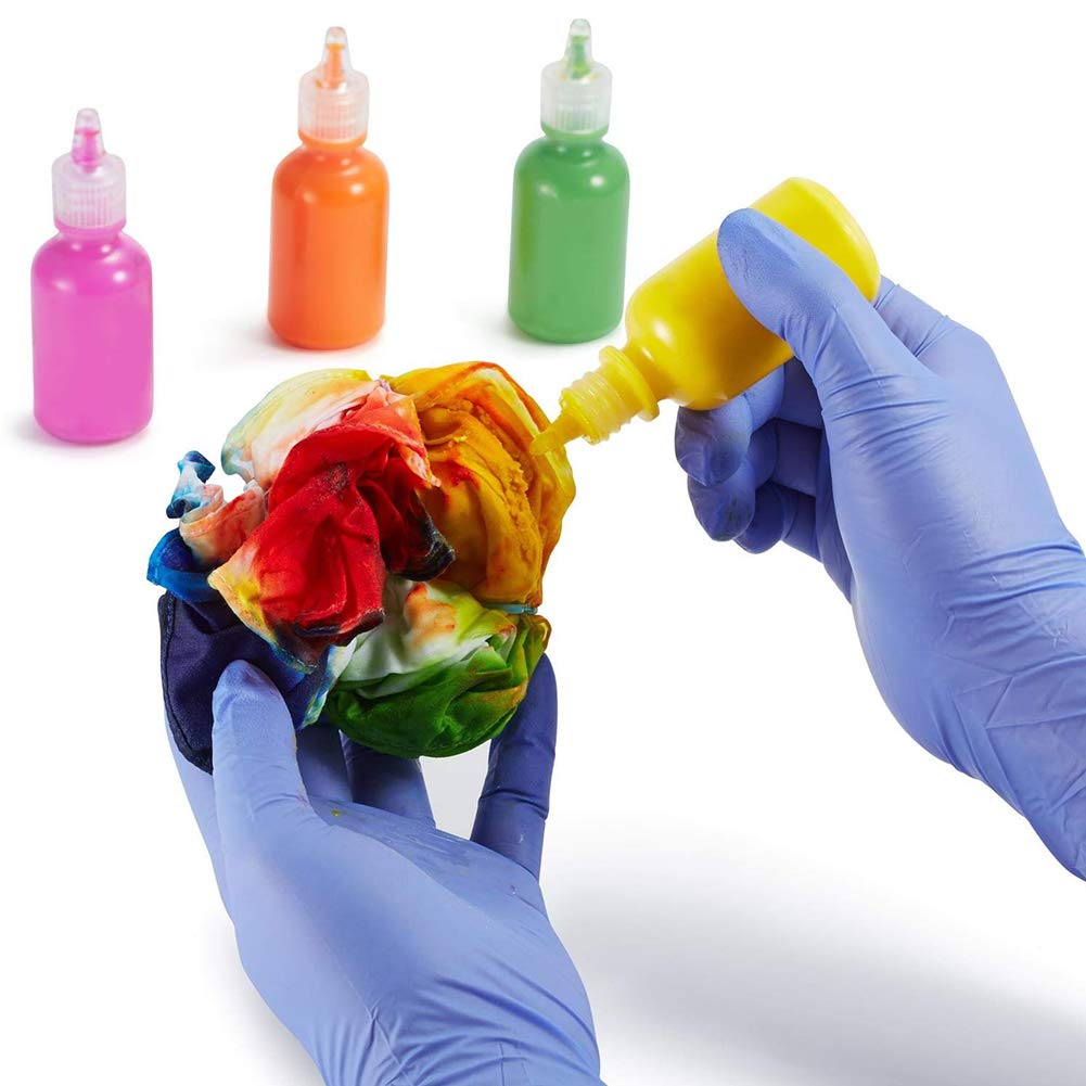 Luyao 100 Piezas de Guantes Desechables para Niños, Guantes de Nitrilo para 4-12 Años - sin Látex, sin Polvo - para Manualidades, Pintura, Jardinería, Cocina, Limpieza (XS)- Color Aleatorio