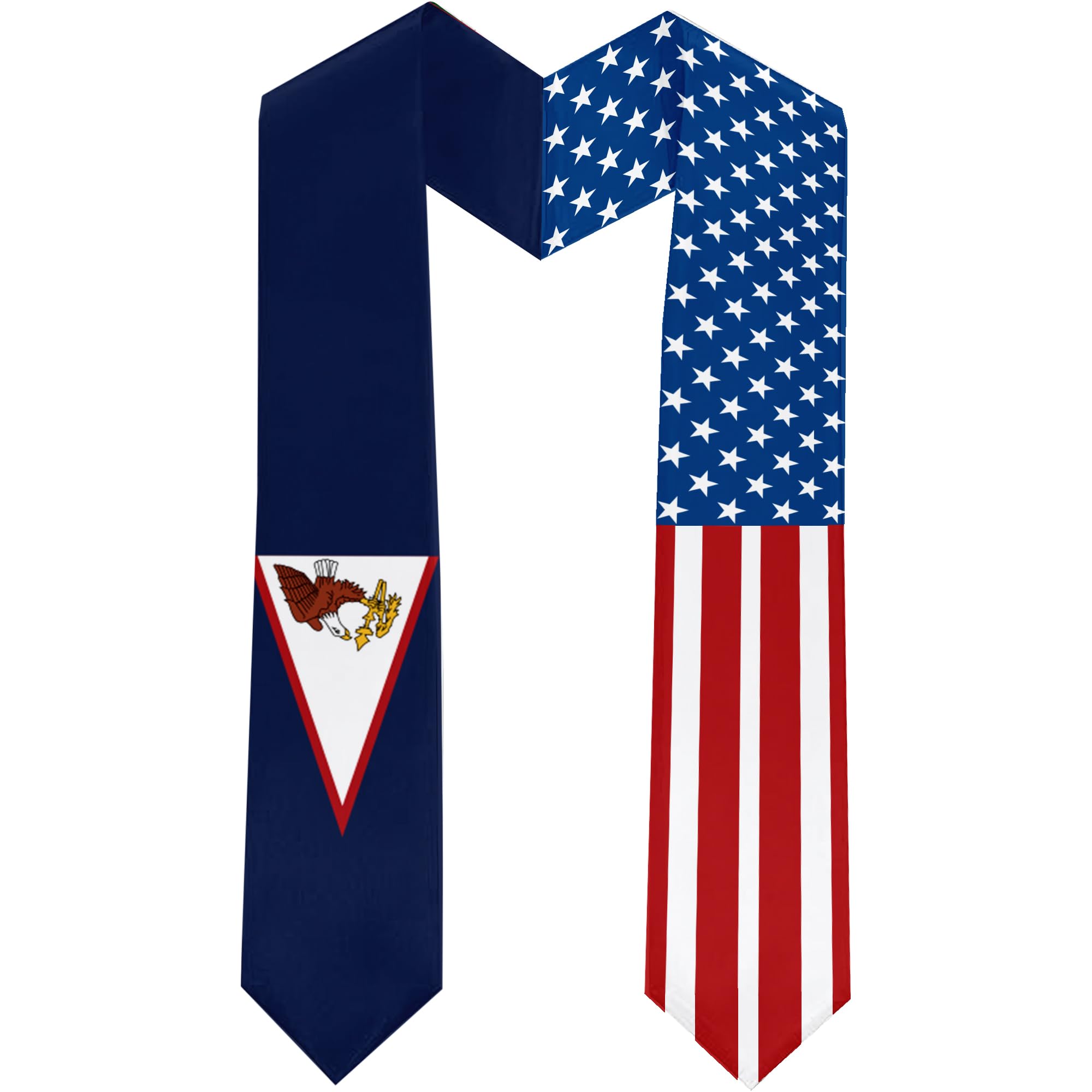 2025 American Samoa Flag and USA Flag Graduation Stole Graduation Sash for International Student (Baccalaureate Gown and Hat Not Included)