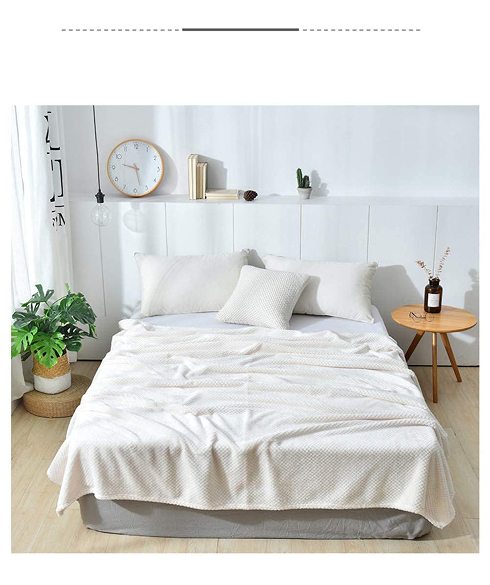 Miękki ciepły biały królowa narzuta koc do tekstyliów domowych łóżko sofa samochód 200 x 230 cm