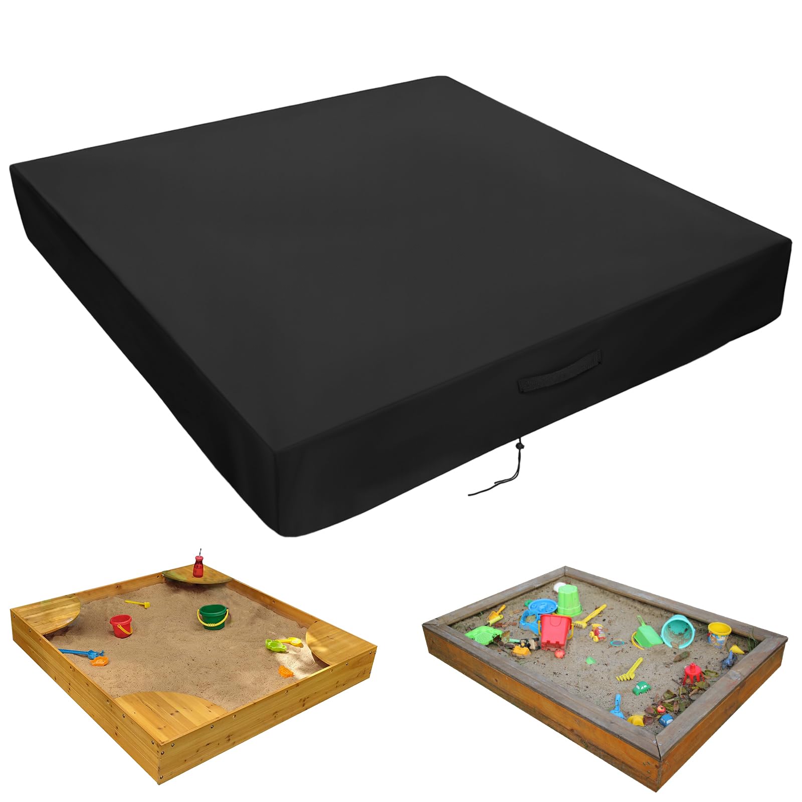 Sandbox Cover,Square Sandbox Cover Waterproof,Kids Outdoor Garden Sand Box Covers,Toddler Large Sand Box Cover for Sand and Toys Protection-60x60x8in