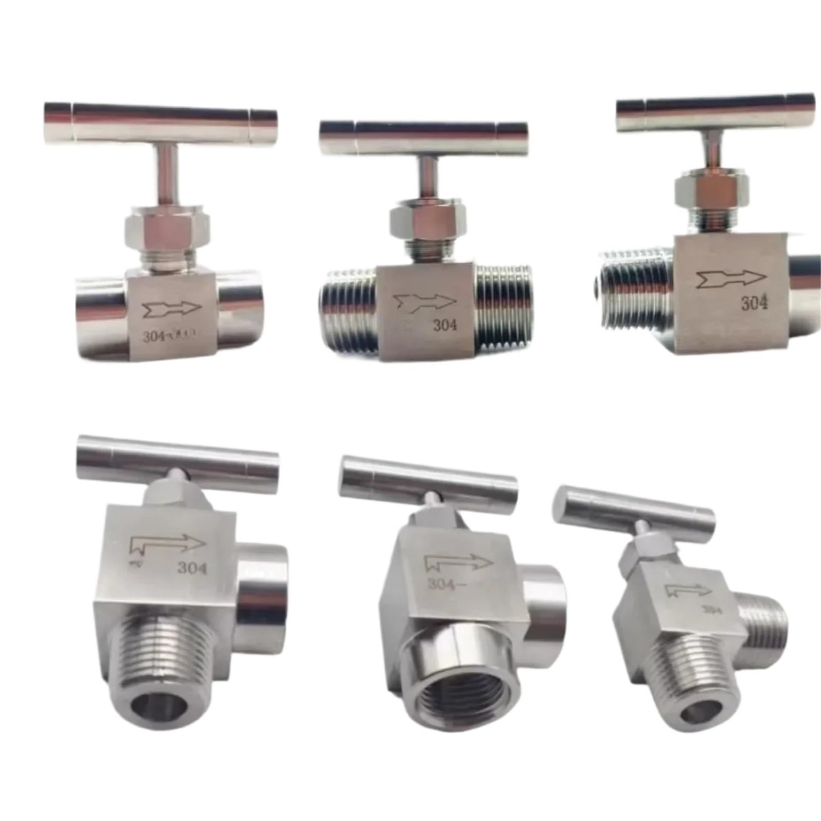 Vanne à pointeau inox 304 robinet équerre mâle femelle BSP usinage robuste durabilité garantie