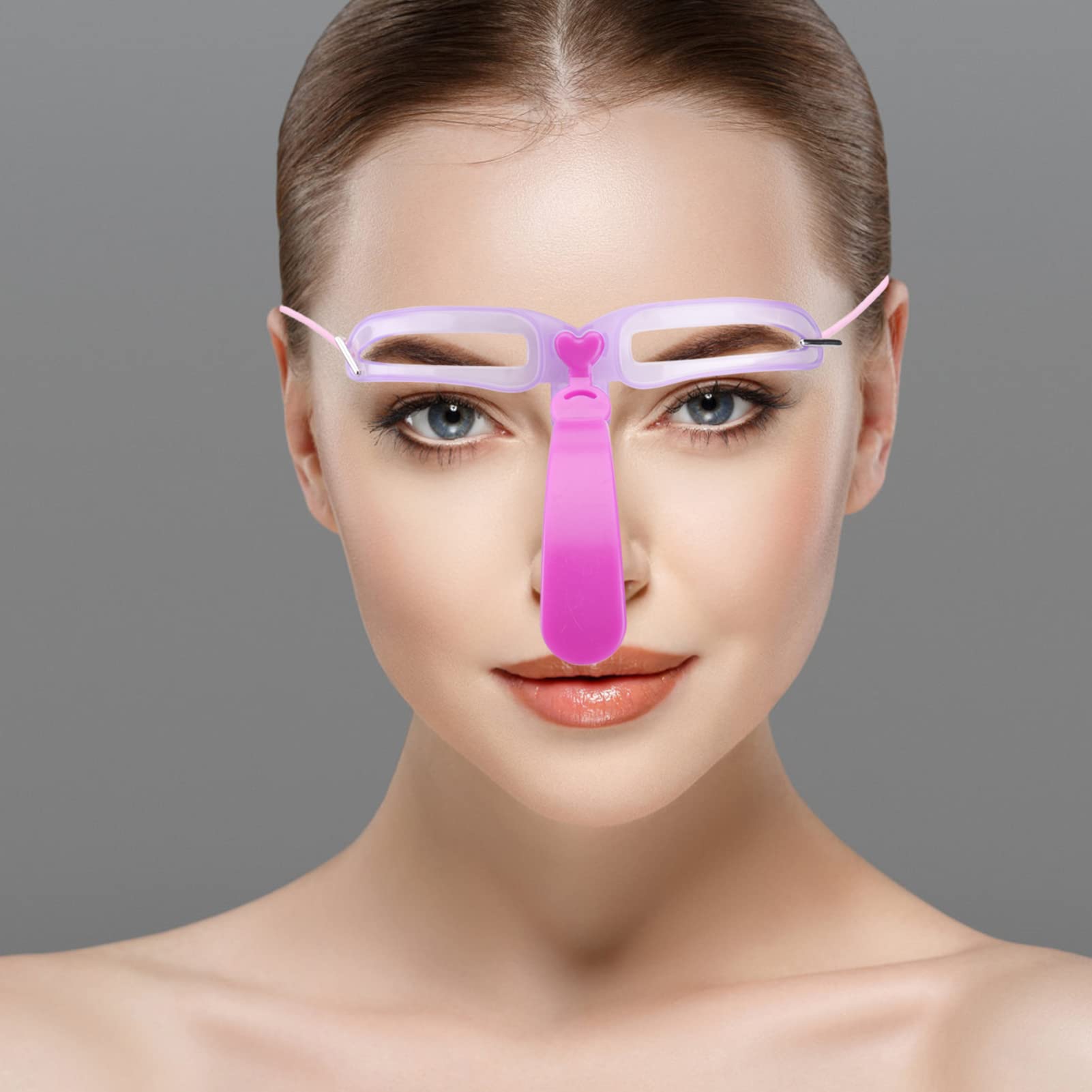 Lurrose Eyebrow Stamp Stencil Kit Eyebrow Stencils, Eyebrows Grooming Stencil Kit, 8 Styles Eyebrow Template with Handle Eyebrow Shaping Kit Reusable Styling Tool Makeup Set