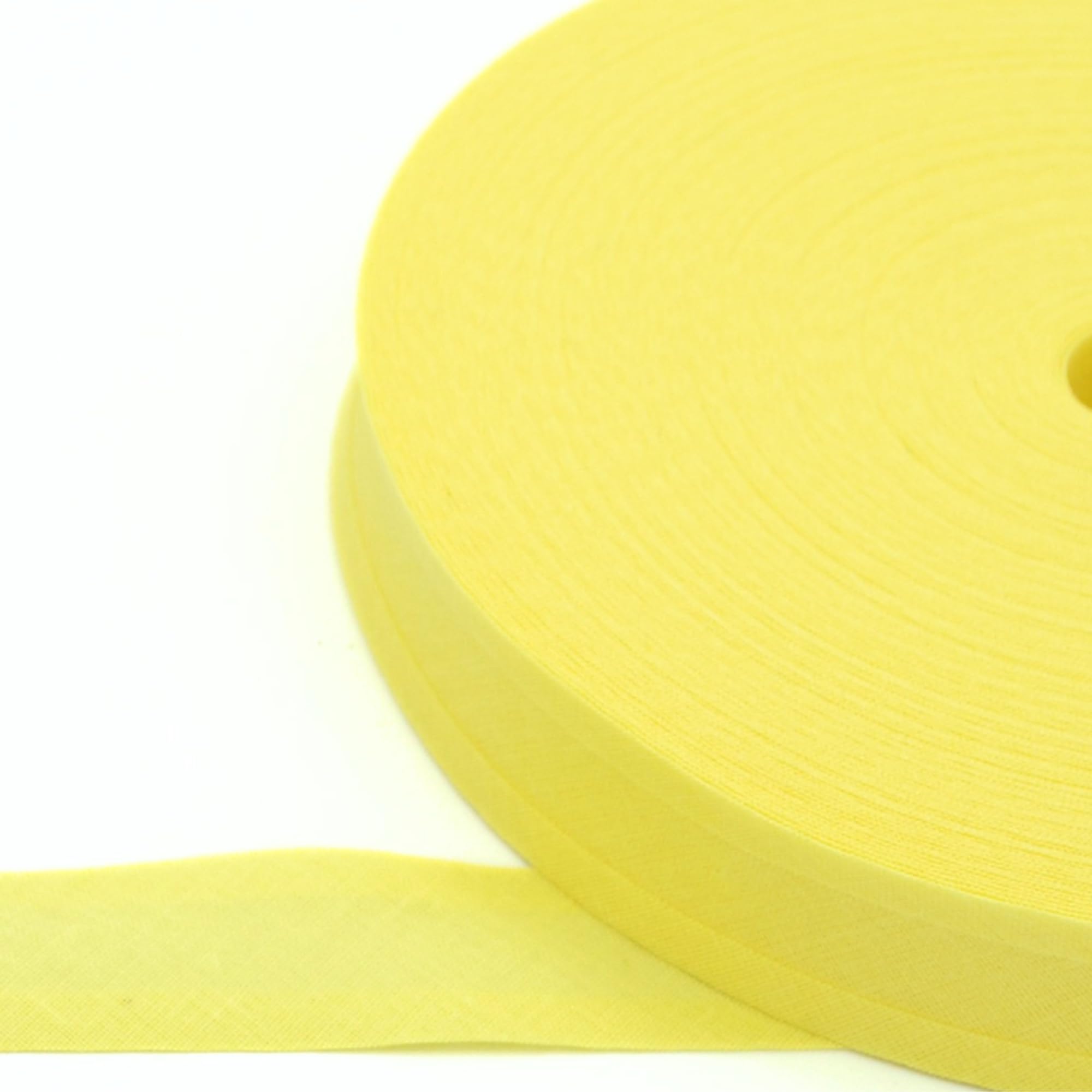 celloexpress 25mm Pale Lemon Cotton Bias Binding Tape for Sewing - Trim Edging Quilting Bunting Crafts (5m - 500cm)