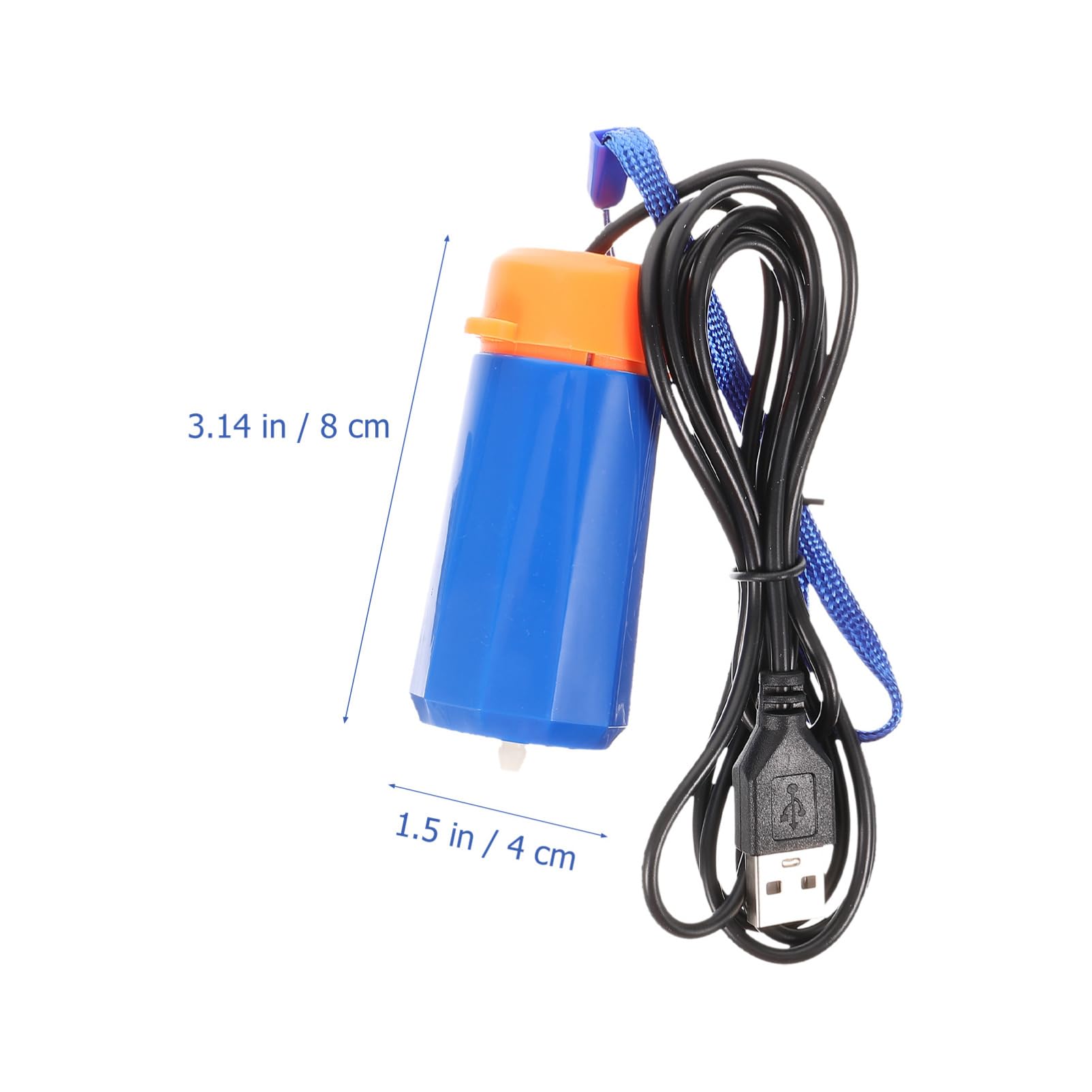 Happyyami Bomba De Oxigeno USB Inflables Manguera Aire Inflador Drenar Fluir Tanque Equipo Calentador Sin Cable Automático Sumergible Batería Pequeña Pecera Esponja Válvula Agua Abs