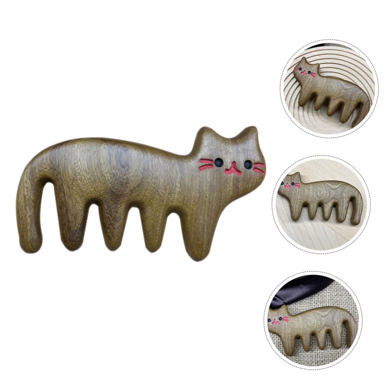 3 Ensembles Peigne Forme De Chat Peigne Démêlant Sans Électricité De Massage Pour Cheveux Pour Types De Cheveux Utilisable Humide Ou Sec 2 Pièces * 3