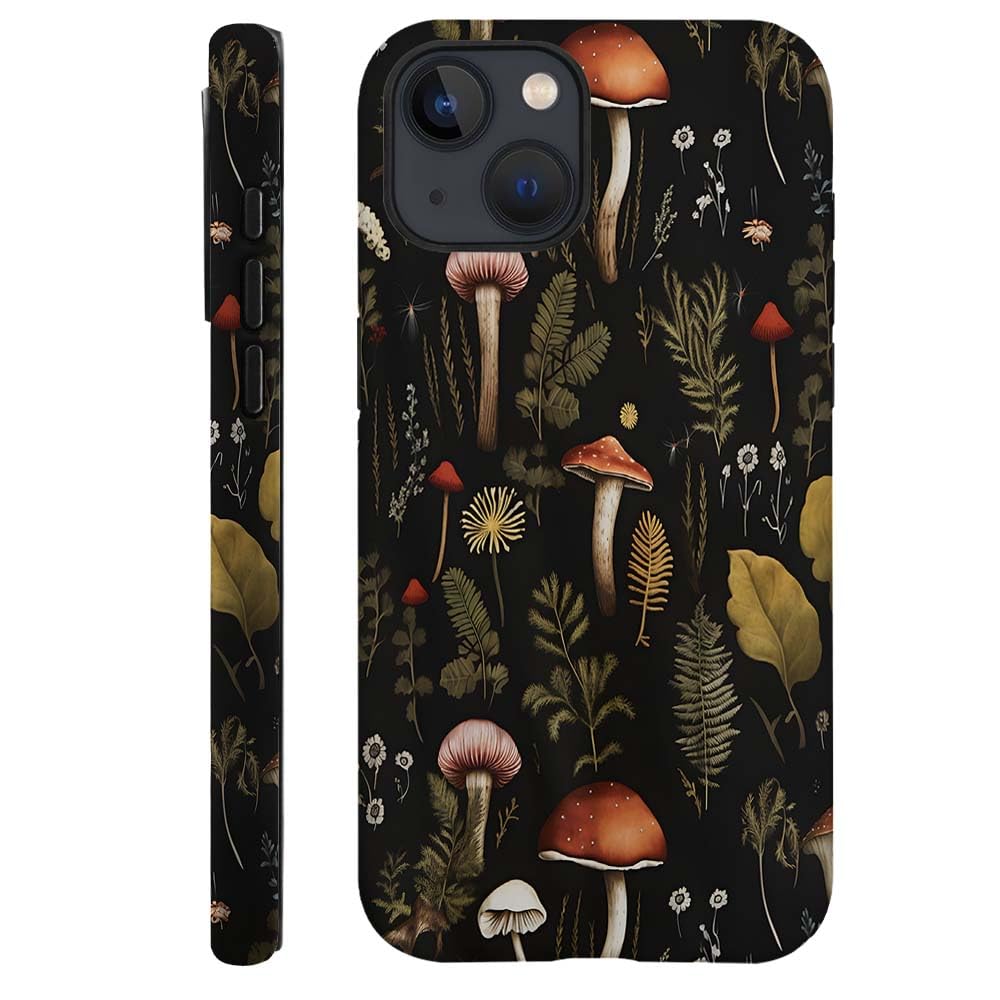 SEized Case Compatible with for iPhone 15,Vintage Mushroom Snail Daisy Leaf Phone Case for Girl Women Boy Men,Durable Protection Case for iPhone 15
