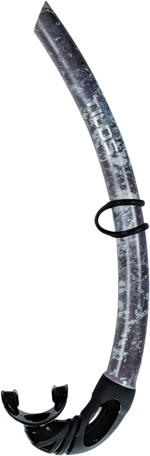 Tilos Spawn Camo Snorkel | Pro-Grade Open-Top Design for Spearfishing & Freediving | Hydrodynamic Stealth Tube with Rotatable Mouthpiece