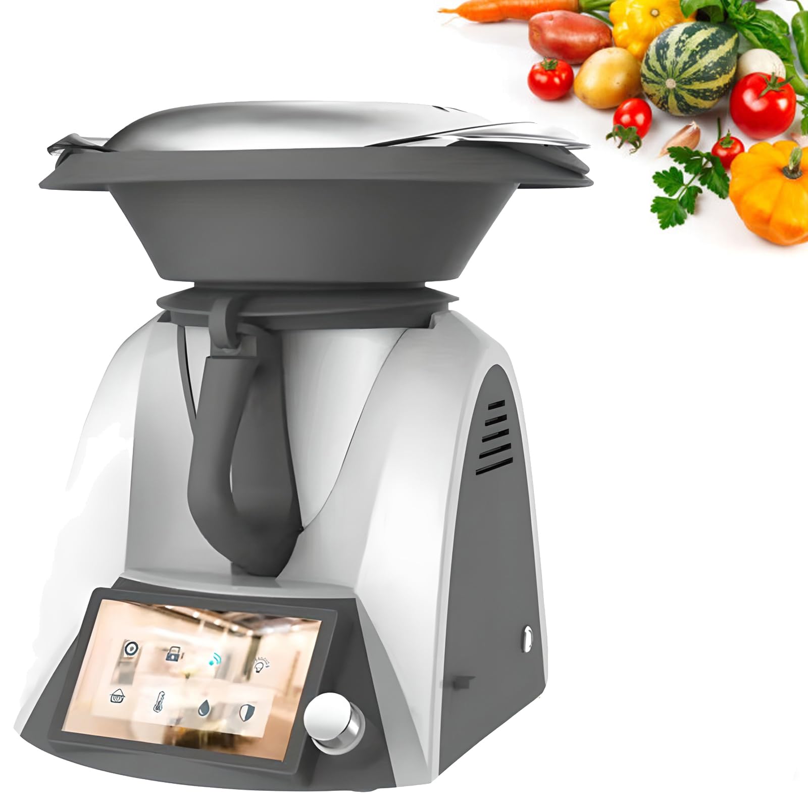 Smart Electric Thermomixer Cooking Robot – 1500W Automatic Cooking Machine with 37–160°C Temperature Range, 2L Mixing Bowl & 3L Steamer, Includes Accessories for Multi-function Cooking