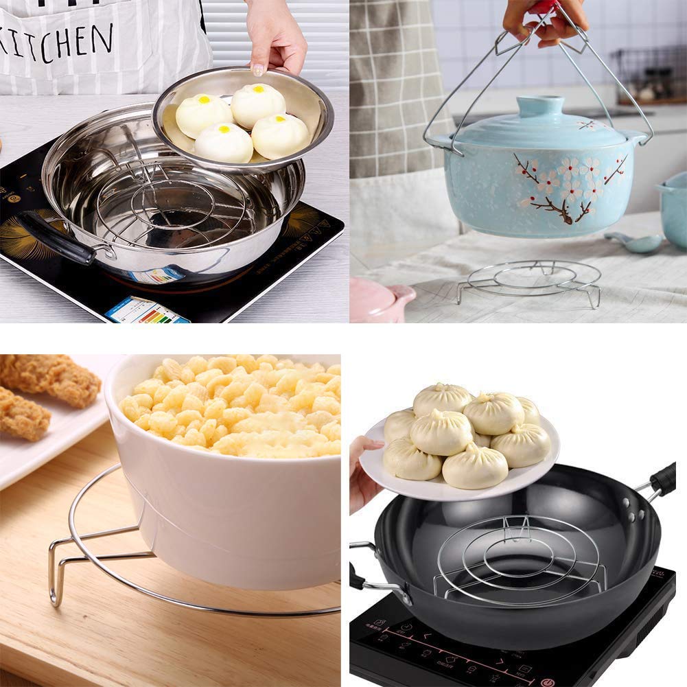 Cremallera Del Vapor De La Cocina Cesta Porta Huevos Acero Inoxidable Cestas Para Coccion Al Vapor Apta Para Cocinar Huevos Rejilla Enfriadora 3 Unidades Plata Enfriar Alimentos Menaje De Cocina Accesorios