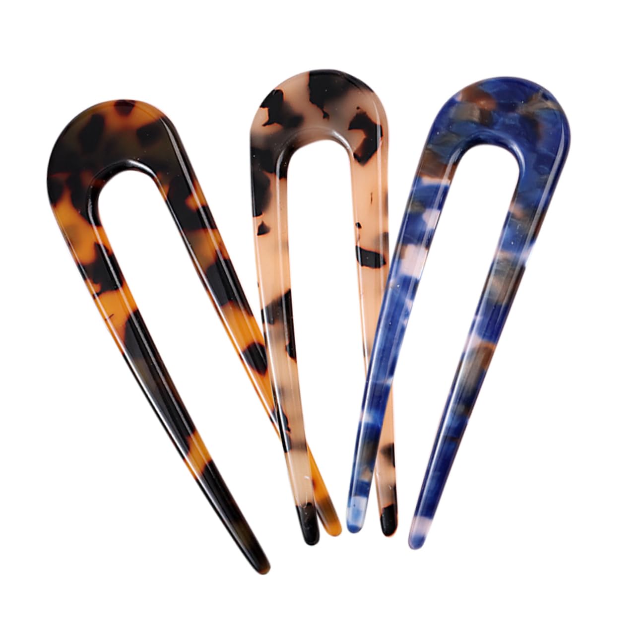 Healeved 5 Sets Haarspange Damen Acetat Blatt Haarstäbchen Set Chignon Pin Für Stilvolle Hochsteckfrisur 3 Stück * 5
