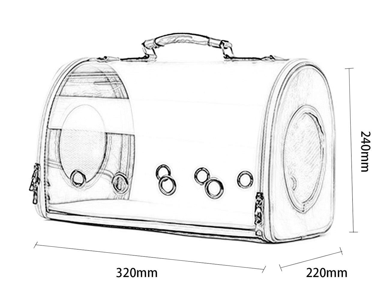 KatzenrucksackträGer, Haustierrucksack, Tragbare BelüFtete Tragetasche FüR Kleine Hunde, Wasserdichter Transparenter HaustierrucksackträGer FüR Wanderungen im Freien Atmungsaktiv/Rosa / 320×220
