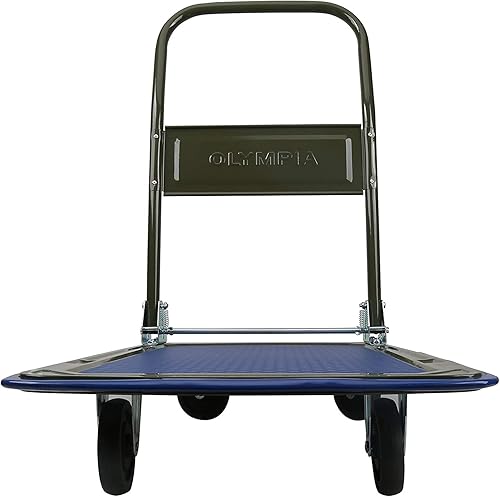 Miniatura 5 de Olympia Tools - Carretilla de mano plegable con plataforma de 300 libras de capacidad, camión de plataforma resistente con ruedas giratorias de 360