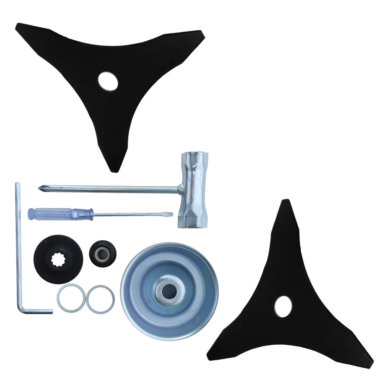 Juego de 2 Cuchillas Acero al Carbono for desbrozadora 10" x 3 Dientes, aptas for