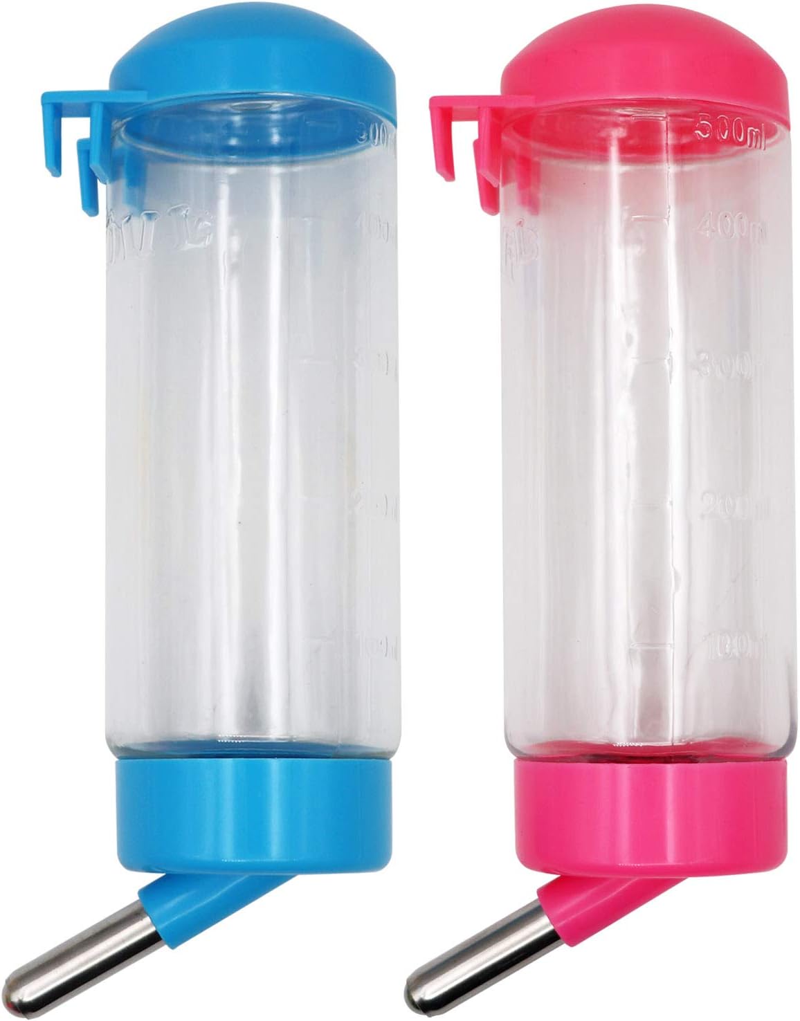Svauoumu2 PCS Guinea Pig Water Bottle Hanging Water Bottle Without Dripping Pet Waterer,for Rabbit Cat Hamster,Ship by Random Color