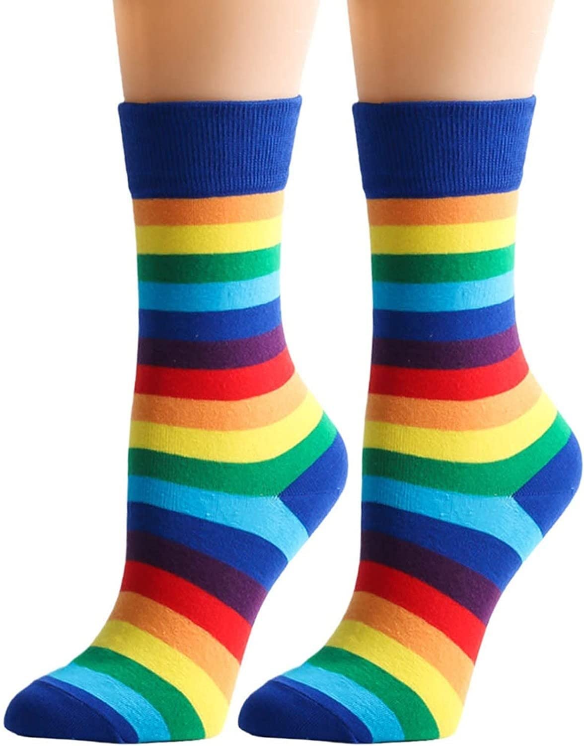 Calzini Termici Calze Invernali 6 Paia Di Calzini Da Donna Colorati A Righe Arcobaleno Calzini A Tubo Medio Casual Morbidi E Confortevoli Calzini
