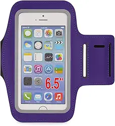 Braçadeira Esportiva para Celular, Neoprene Preto, Ajustável com Tela Touch, para Corrida, Academia, Ciclismo e Treino (ROXO)