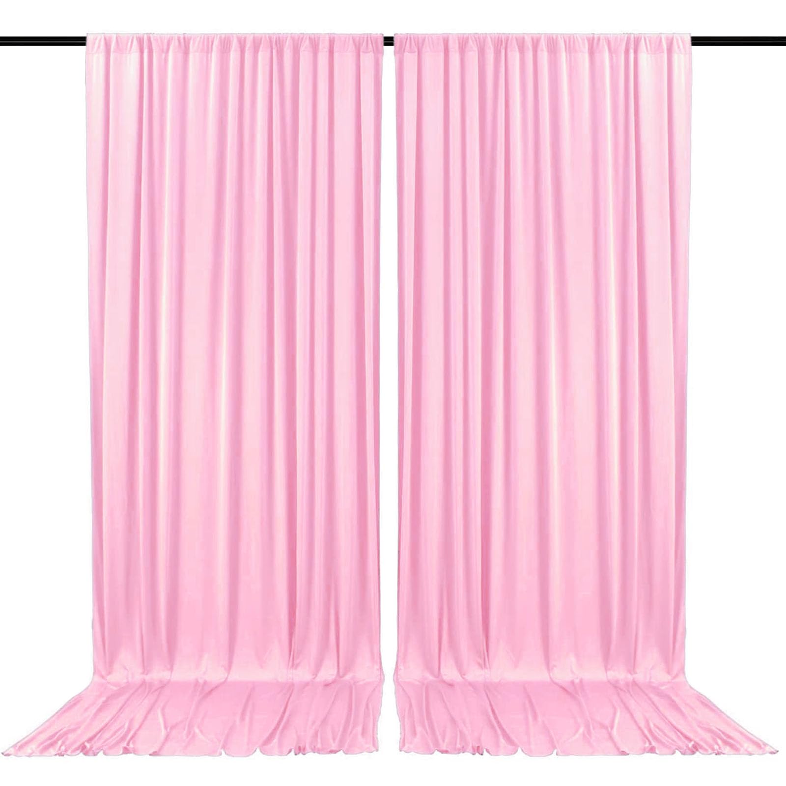 Photo 1 of 2 Panels Rose Pink Backdrop Curtain, 10 x 7 Feet Background Curtains for Parties, Weddings, Baby Showers, Bachelorette Halloween, Christmas Birthday Party Photoshoot Backdrop Curtains Decorations