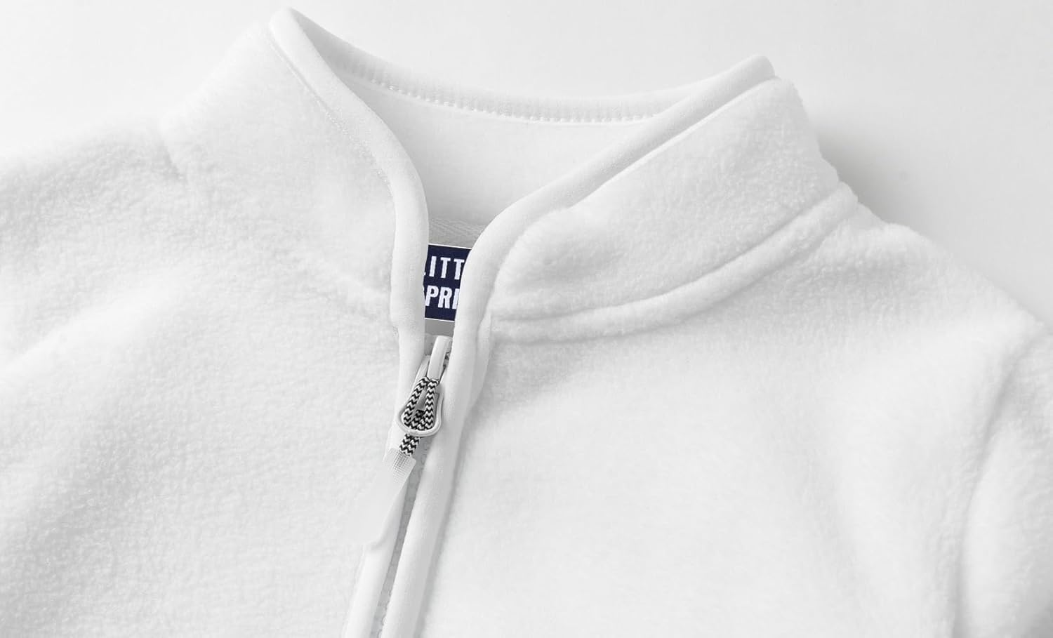 LittleSpring Boys Girls Lightweight Fleece Jackets Zip Up Solid Color 2-10 Years - Image 3