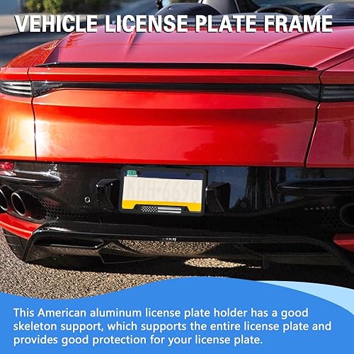 Miniatura 2 de 2 marcos para matrícula de automóvil, soporte para placa patriótica de bandera estadounidense, cubiertas para matrícula de automóvil con tornillos y