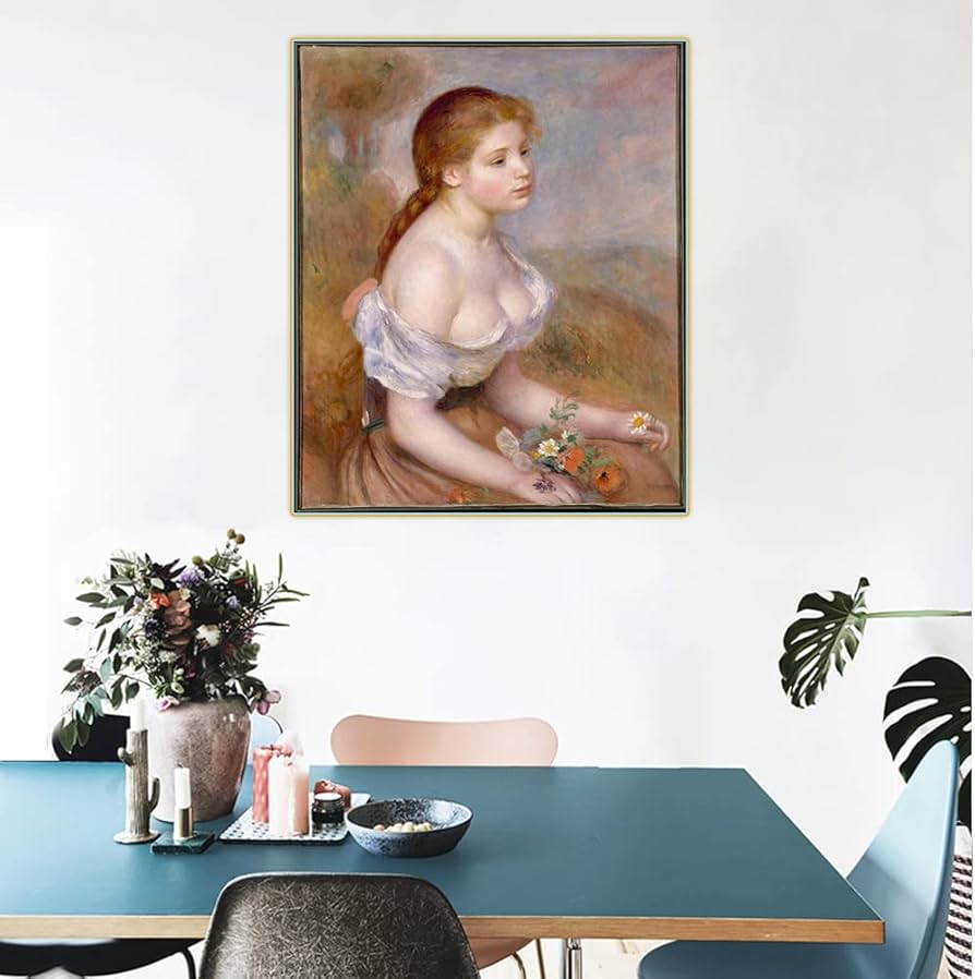 絵画 ルノワール「雛菊を持つ少女」 トップ - olivaylaurel.com