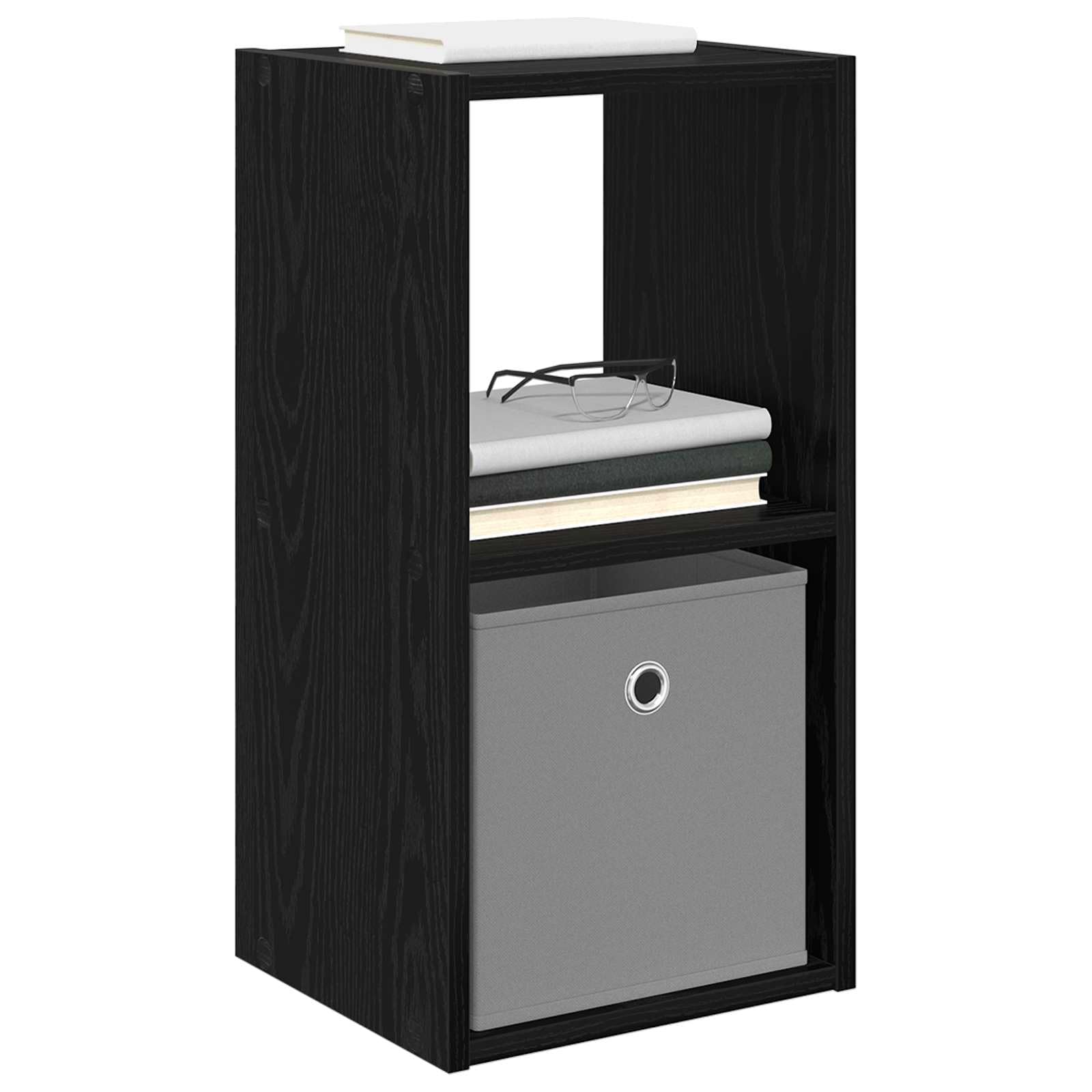 Générique Comodino, 2 pezzi, rovere nero, 30,5 x 27 x 59,5 cm, tavolino da notte moderno con cassetto e maniglia integrata, organizer intelligente per camera da letto, soggiorno o ufficio, design