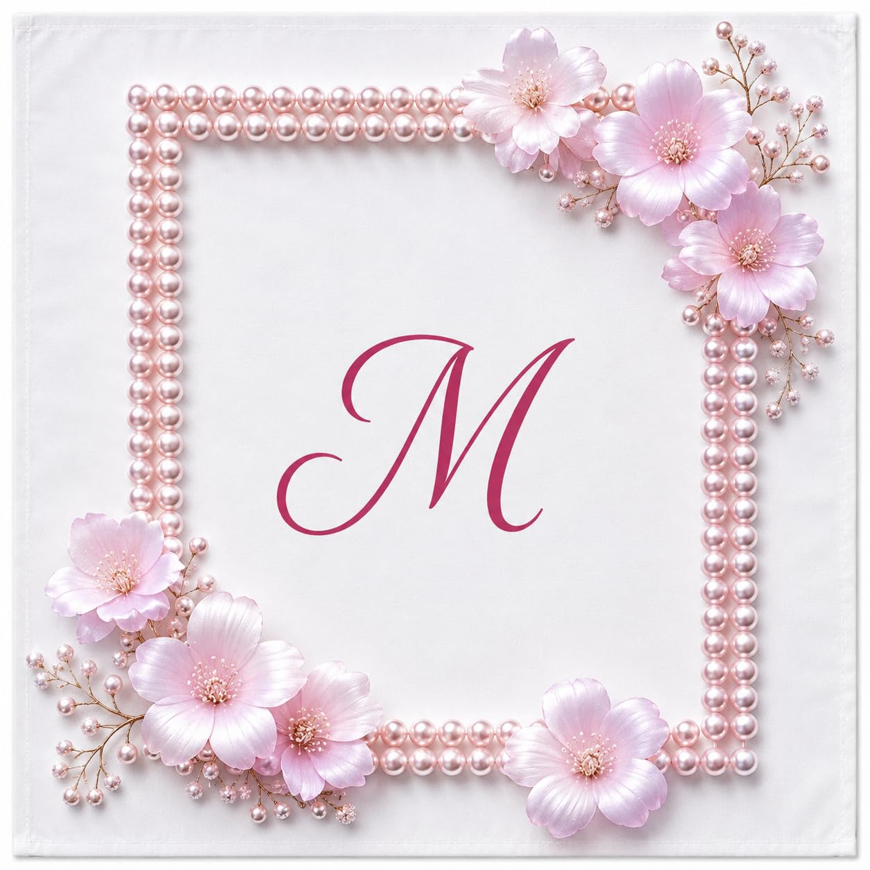 ArtStudio Personalised Monogram Handkerchief Pink Pearl Floral-image-4