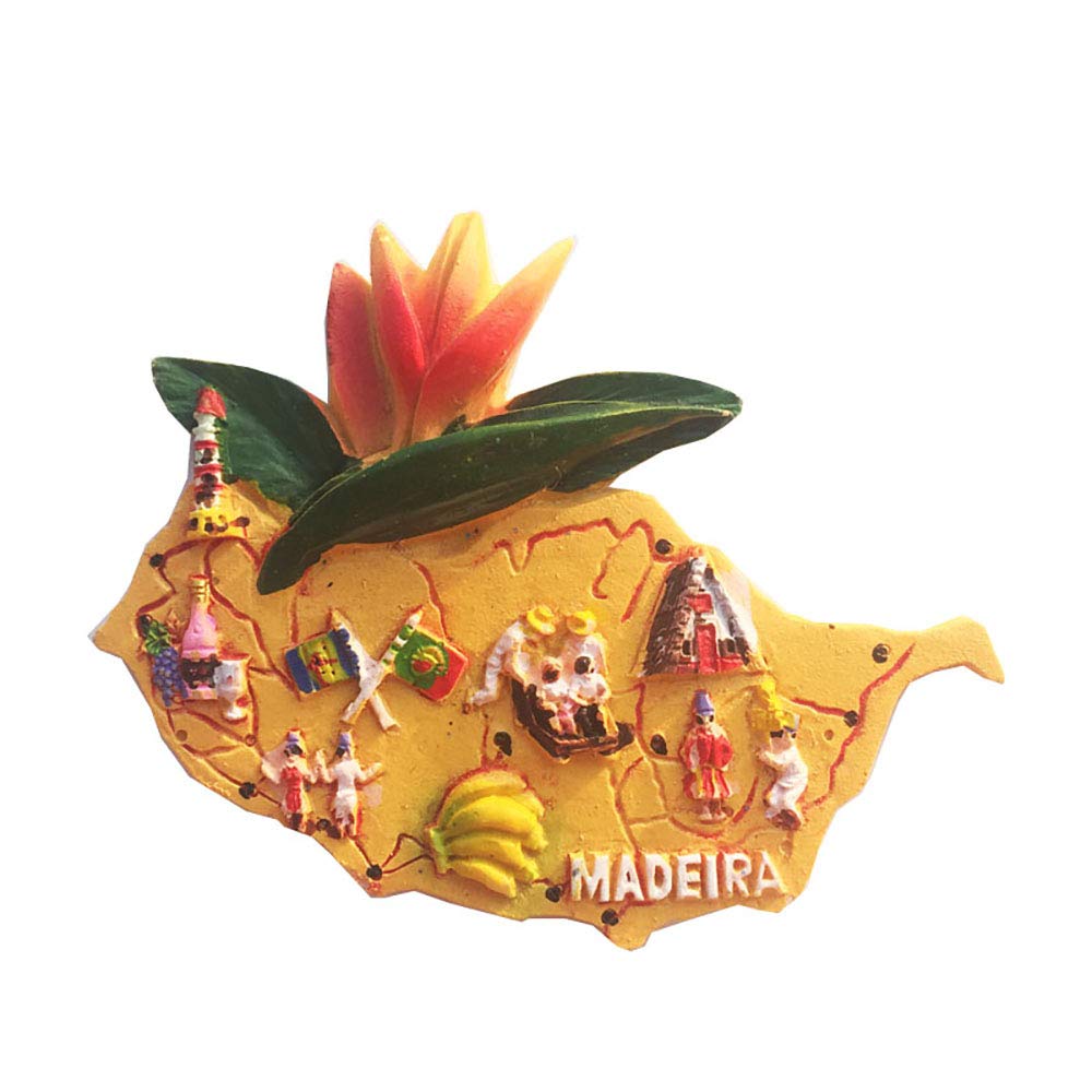 Wedarego Madeira Portugal 3D Map Fridge Magnet Souvenir Gift,Handmade Home & Kitchen Decoration Madeira Refrigerator Magnet Collection