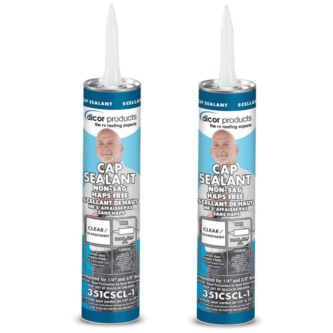 RV Wholesale Direct DICOR 351CSCL-1 Clear Cap SEALANT 10.1 OZ (2)