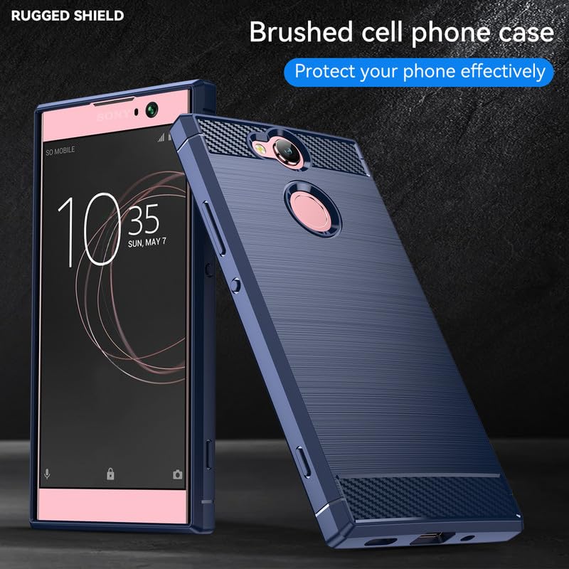 Image of Hybrid Carbon Fiber Back Case for Sony Xperia XA2 (Blue)