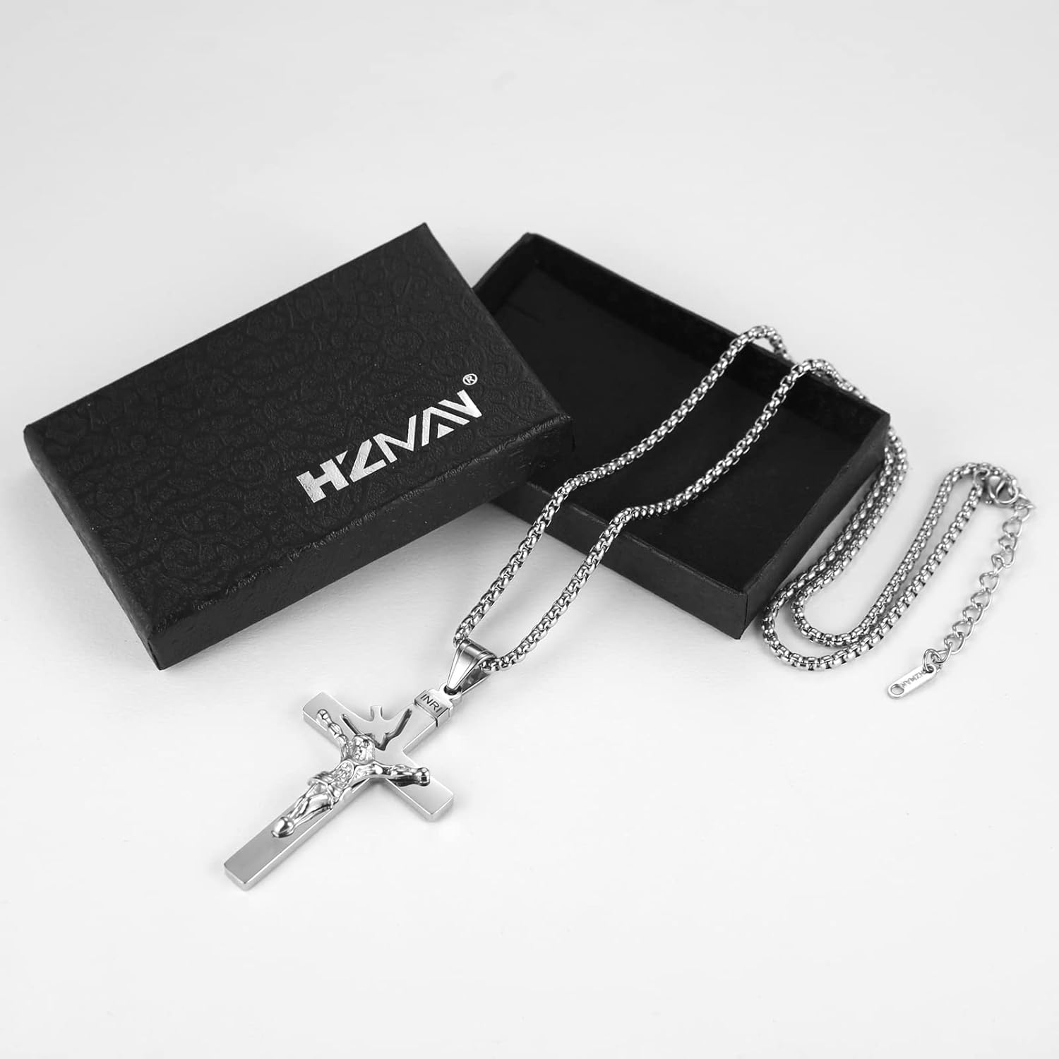 HZMAN Dove Holy Land Gift INRI Cross Crucifix stainless steel Pendant Necklace With Free Chain - Image 6