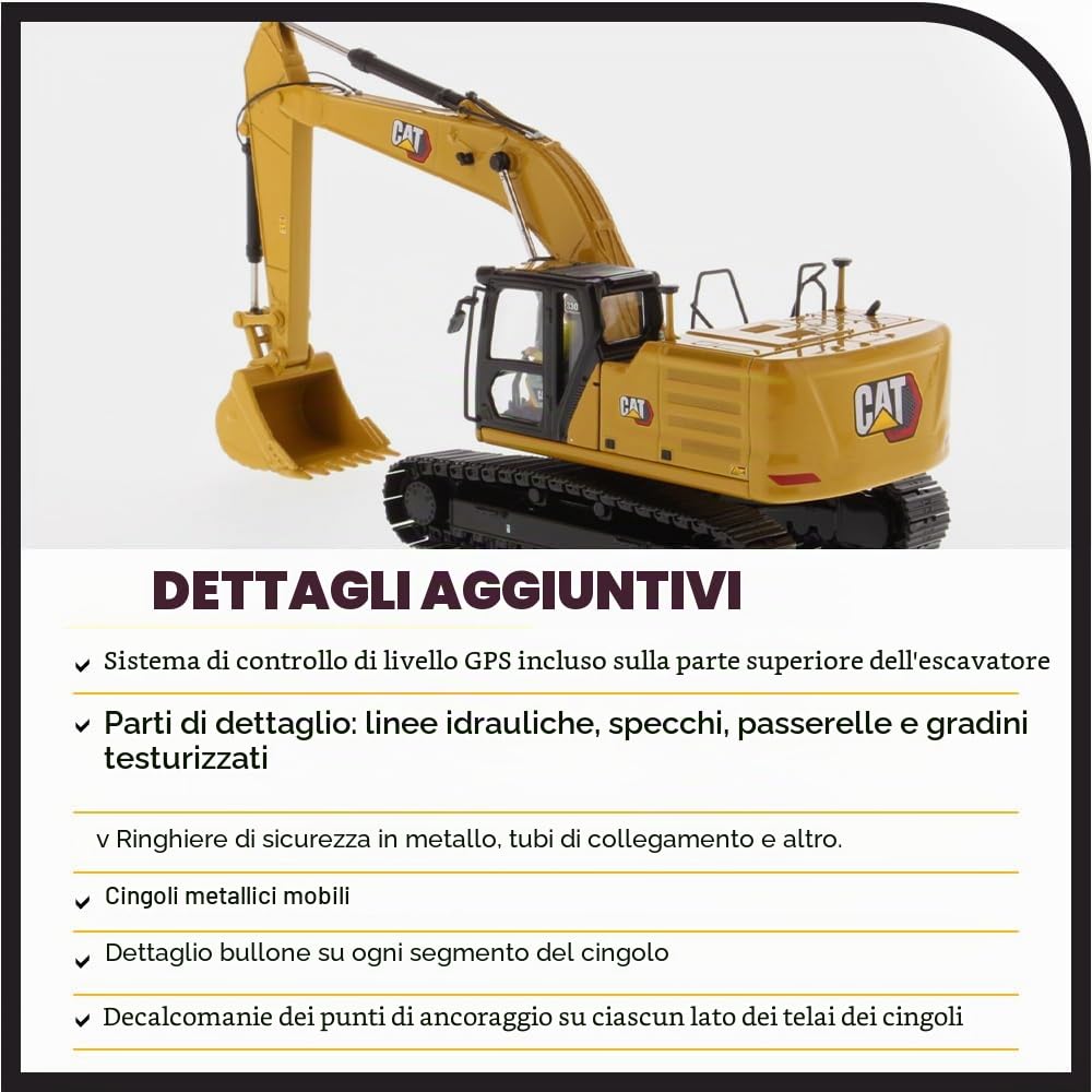 Diecast Masters 85585 - Escavatore idraulico Cat 330 Next Generation, scala 1:50, da 14 anni, in scatola di latta, adatto a collezionisti