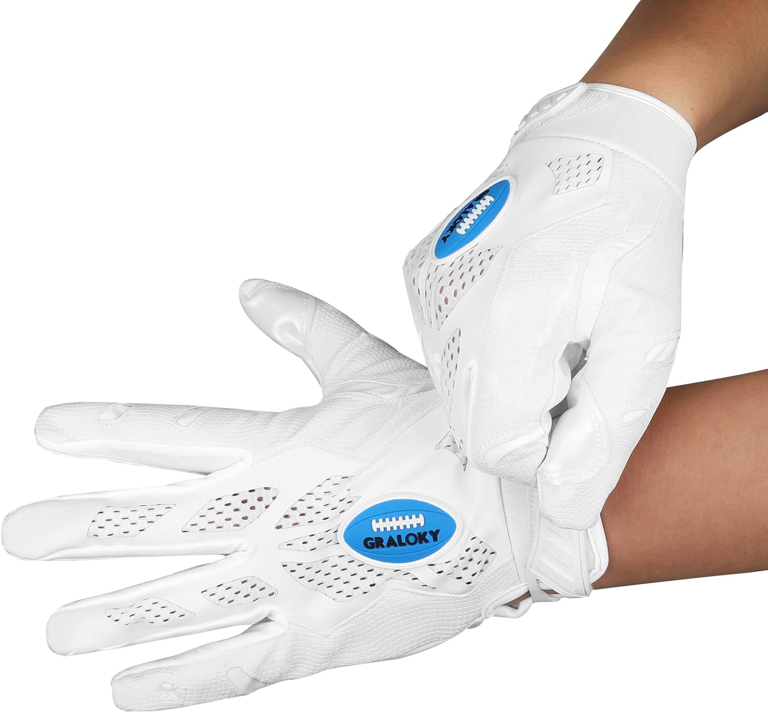 Football Gloves, Youth Football Gloves, Silicone Sticky Grip Football Gloves Men Women, Adult Football Gloves, Kids Football Gloves for Boys Girls, Football Receiver Gloves - Image 4