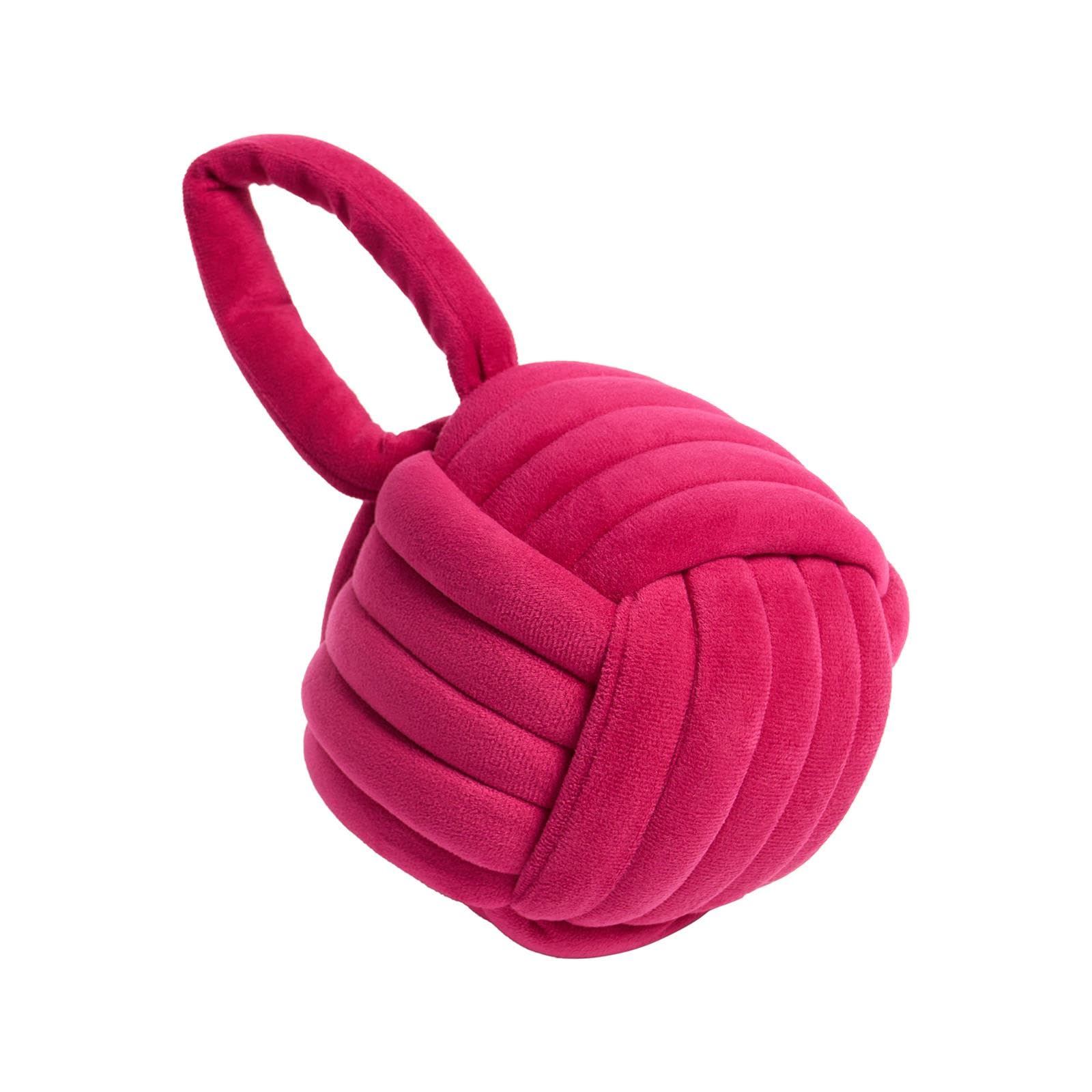 OHS Velvet Rope Weighted Door Stop, Soft Matte Velvet Fabric Decorative Door Stops with Handle Home Interior Doorstop Weighted 14cm for Doors Home Decoration, Pink