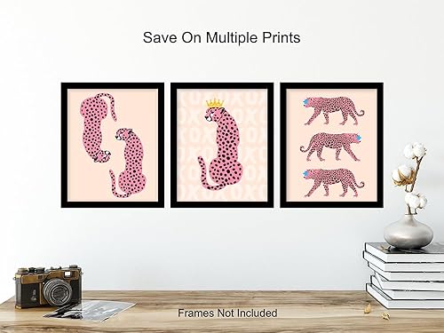 Miniatura 6 de Retro style Cheetah Wall Art - Cheetah Print Boho-chic Living room Wall Decor Aesthetic - Trendy Funky VSCO Room Decor - Minimalist Poster Set -