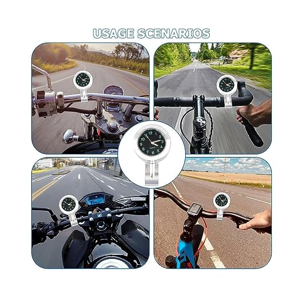 YeahBoom Motorraduhr,Motorrad Fahrrad Uhr,Motorrad Lenkeruhr,Motorrad-Uhren,wasserdichte Uhr,Wasserdicht Leuchtend Motorraduhren,für Lenker, Lenkerhalterung Uhr für Motorräder, Elektrofahrzeuge – Bild 7
