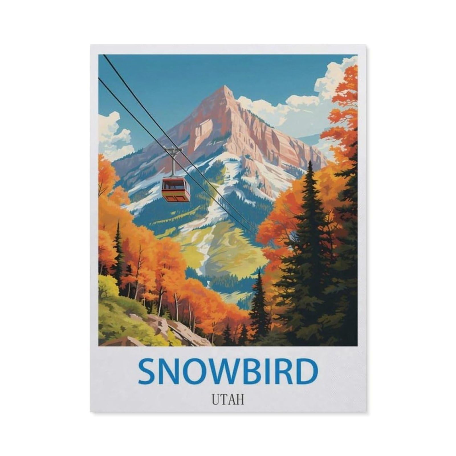 BEAYODKP DIY 5D Diamond Painting，Snowbird Utah，Round Diamond, Used for Room Decoration（50 x 60 cm/19.68 x 23.62 inches）-CM13