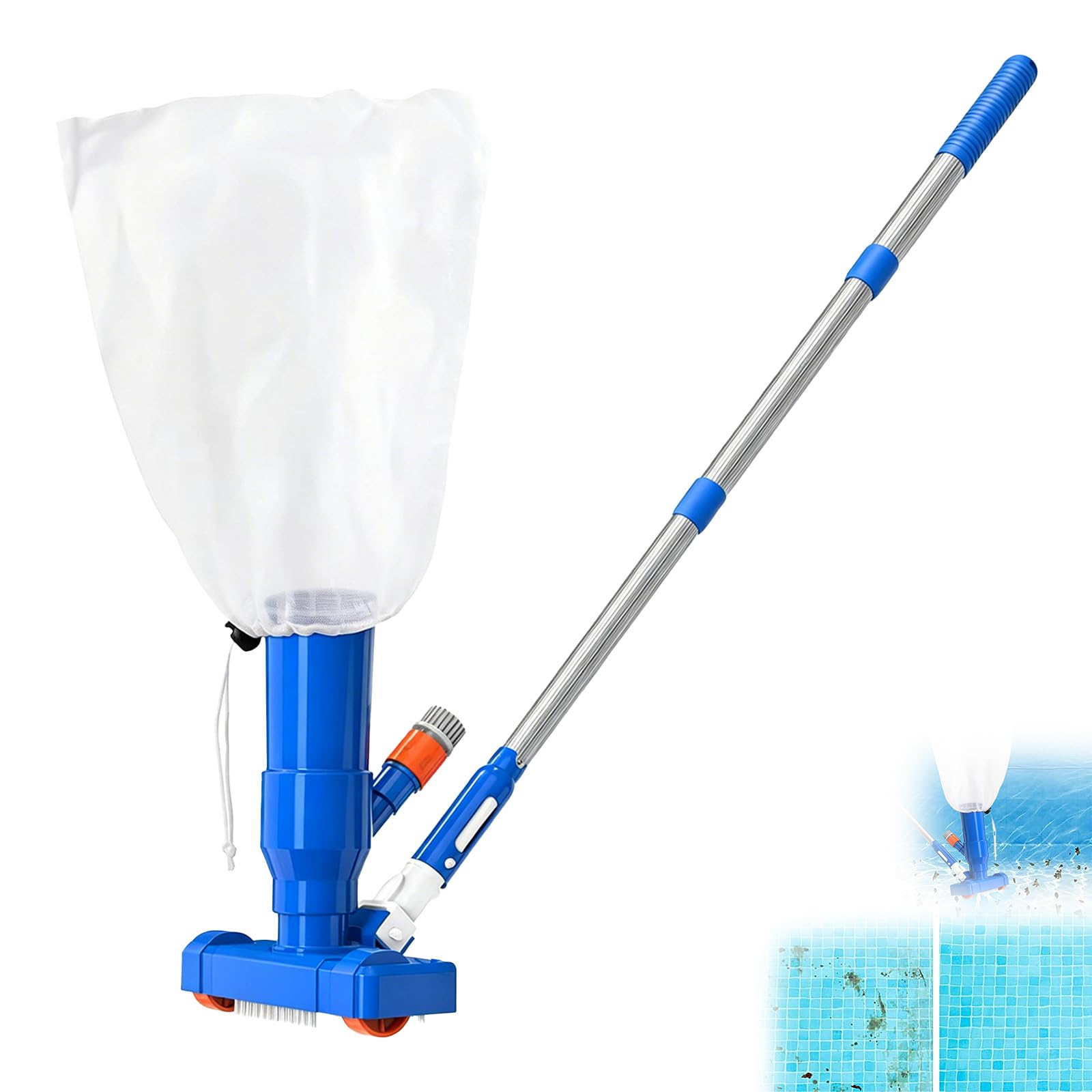 Manual Pool Cleaner Vacuum Hoover Kit for Swimming & Paddling Pool (#01)