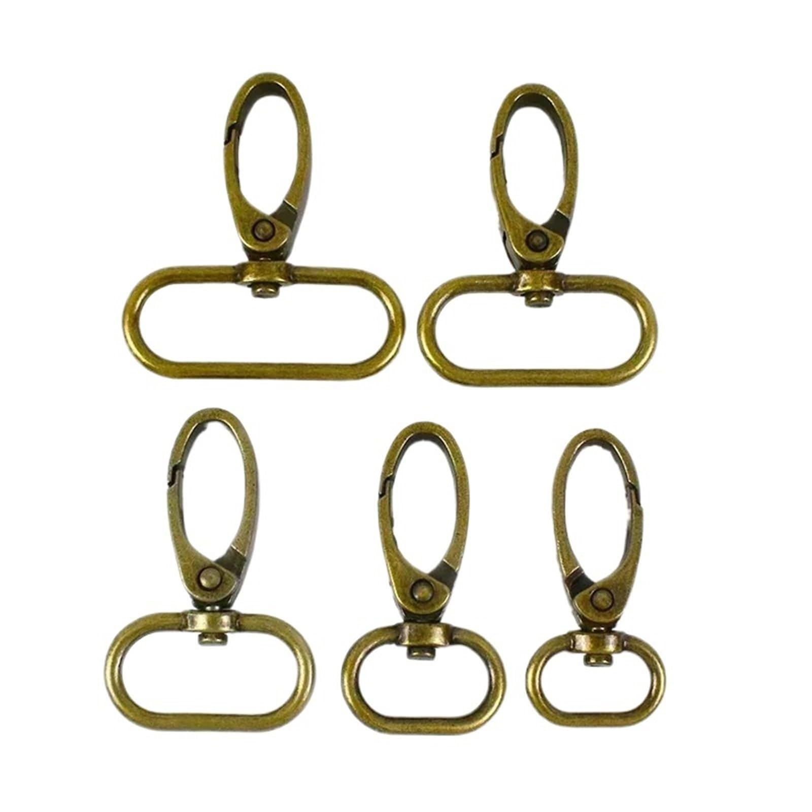 Cigpklo Bronze Swivel Snap Hooks 10Pcs 13-38Mm Metal Buckles Bag Strap Swivel Lobster Clasp Keychain Carabiner Clips Handbags Snap Hook Bags(,38Mm-10Pcs)