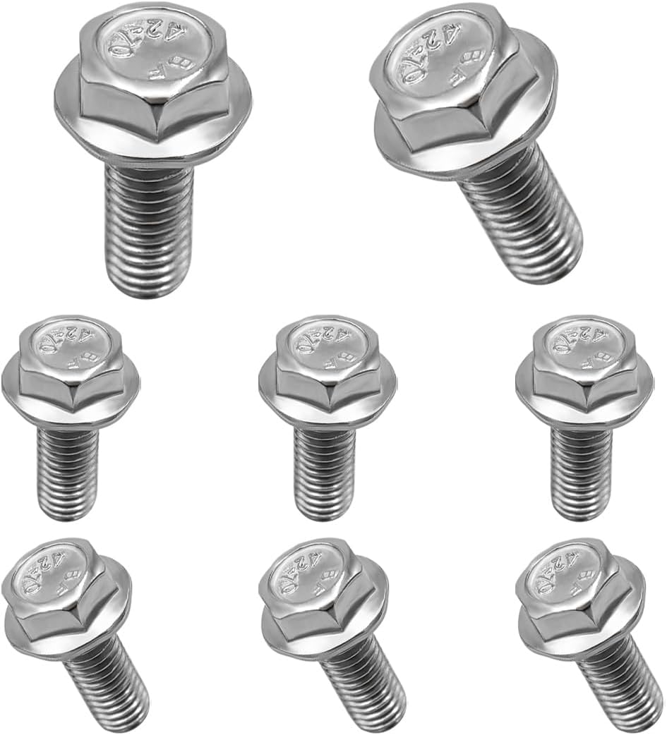 Yourkar 8-Pack Stainless Steel Skid Plate Bolts 12mm Hex Head for Toyota 4Runner Tacoma FJ Cruiser Land Cruiser Sequoia