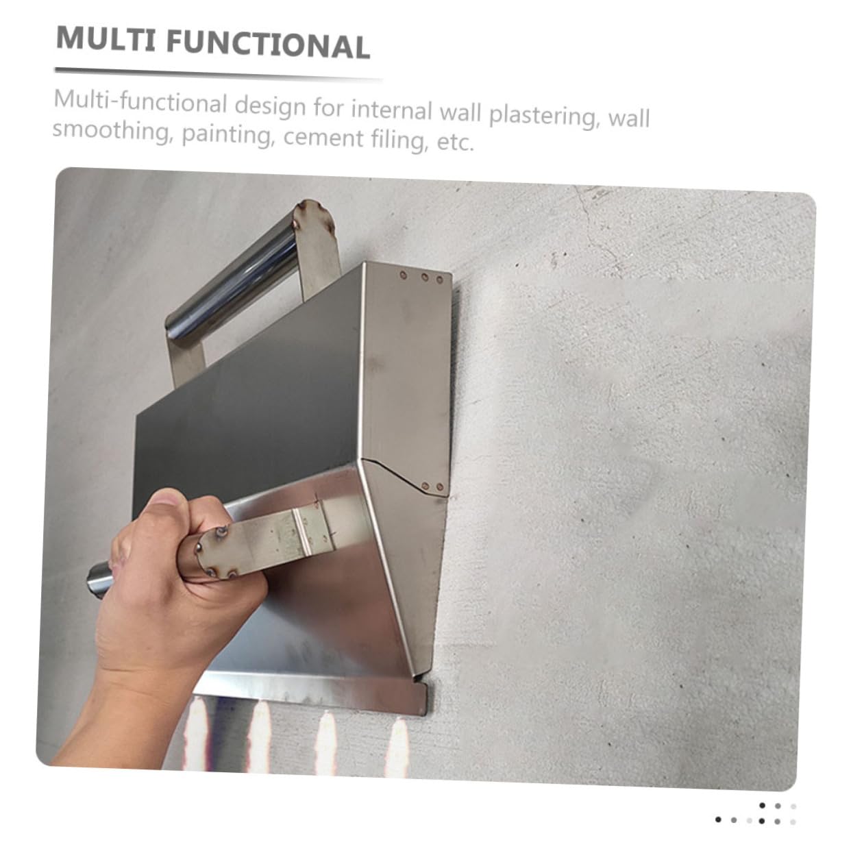 Trowel per Finitura Pareti in Acciaio Inox Argento per Intonaco | Forma Unica, per Pittura e Intonacatura Interna, Alta Resistenza e Tenacità, Presa Confortevole