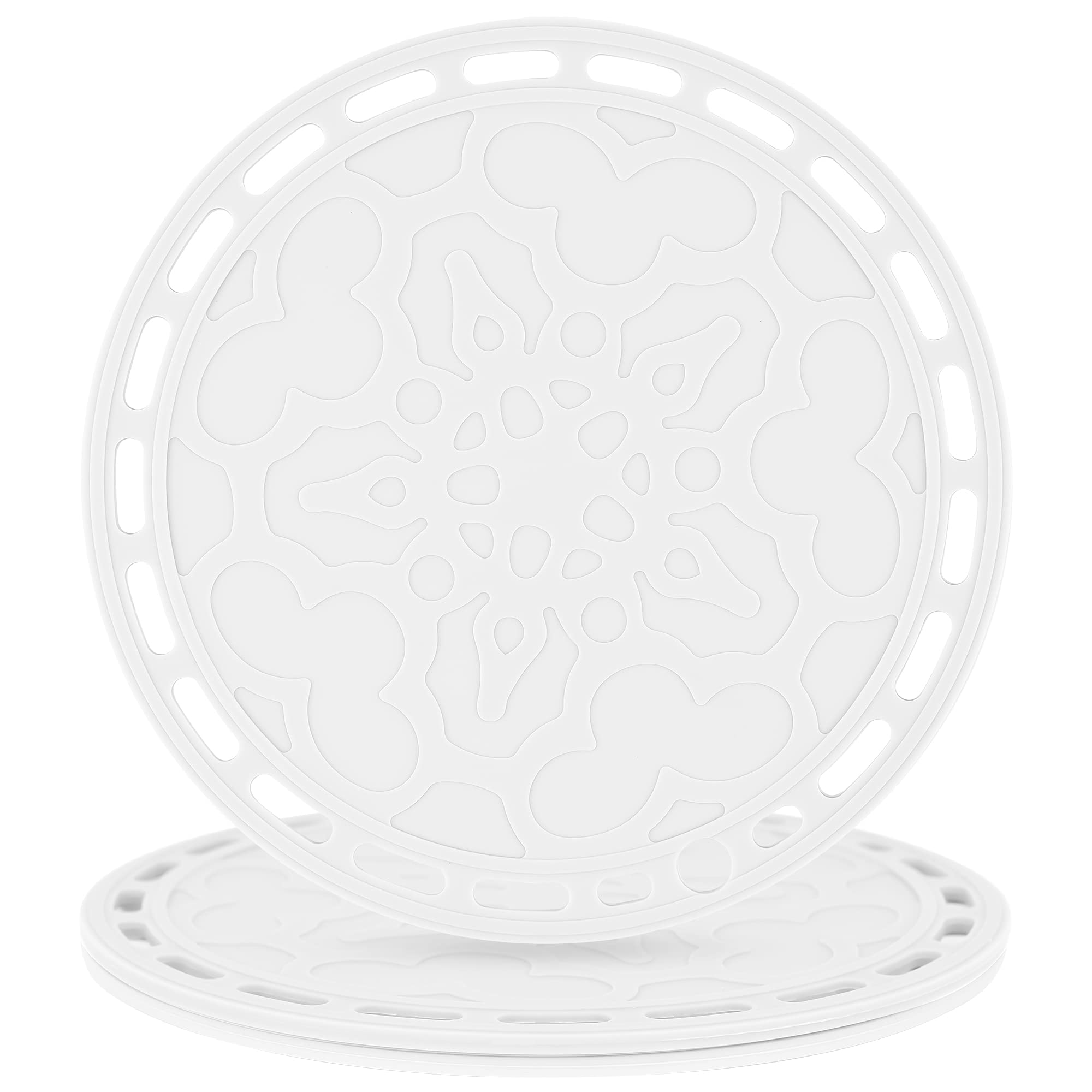 Smithcraft F: White White Silicone Trivet Mat Big Round Silicone Pot Holder Hot Pads And Trivets For Hot Dishes And Hot Pots, Hot Mats For Countertops, Tables, Spoon Rest Small Place Mats Set 3