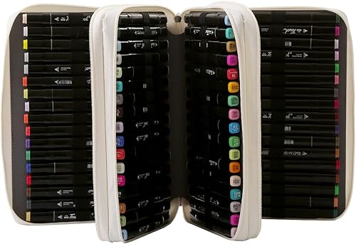 Miniatura 3 de Lbxgap Estuche Organizador de Rotuladores Organizador de Lápiz Labial 102 Ranuras Gran Capacidad con Envoltorio Práctico Soporte Portátil Multicapa