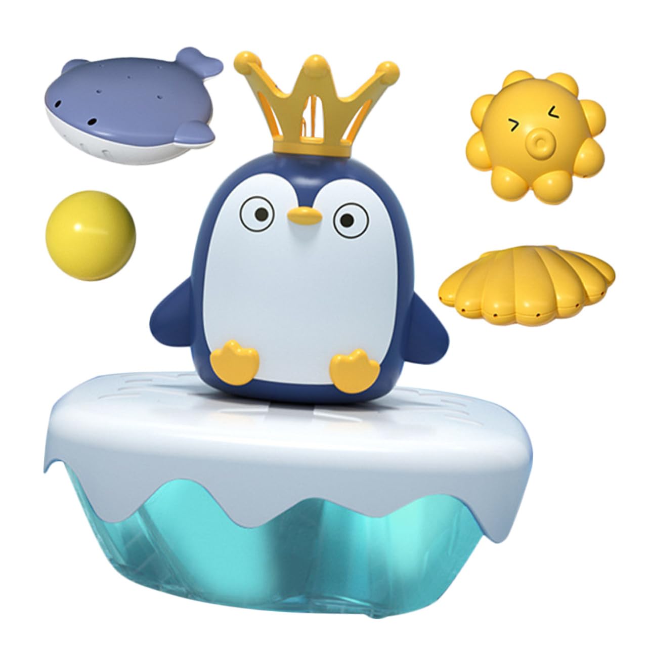 Toyvian Juguete de Baño para Bebés en Forma de Pingüino Aspersor de Agua, Material Abs Suave sin Rebabas, Adecuado para Estimular el Baño de Niños Pequeños